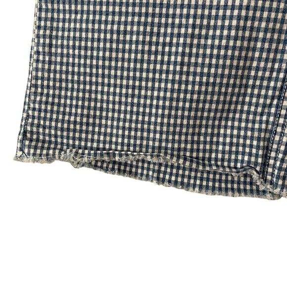 Madewell 26 Skirt Stretch Denim Straight Blue White Gingham Short Mini - Picture 7 of 9